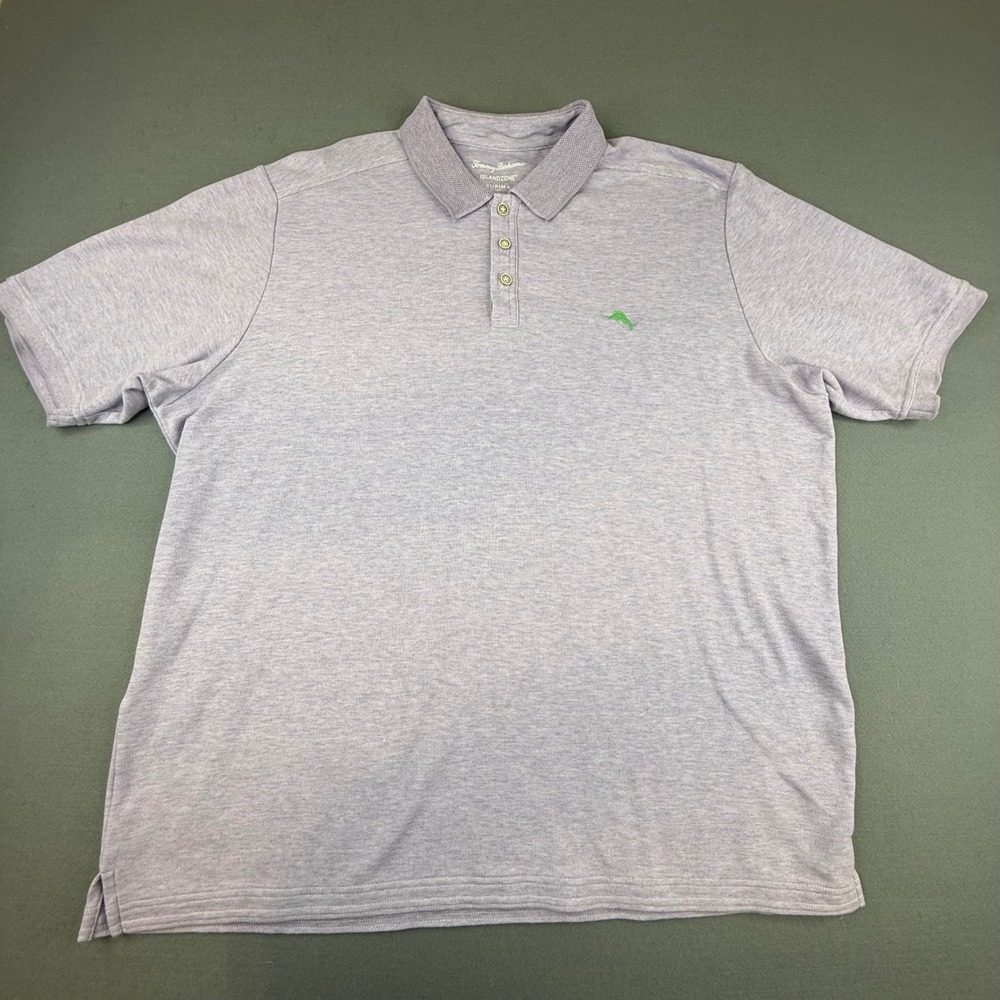Tommy Bahama Polo Shirt Mens XXL Purple IslandZone‎ Supima Cotton Short Sleeve